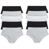 M&S 10P Plain Briefs Black Mix, 7-8 Y
