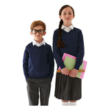 M&S Pure Cotton School Jumper, 8-9 Years, Navy