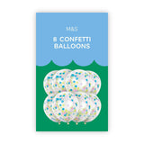M&S 8 Rainbow Confetti Balloons