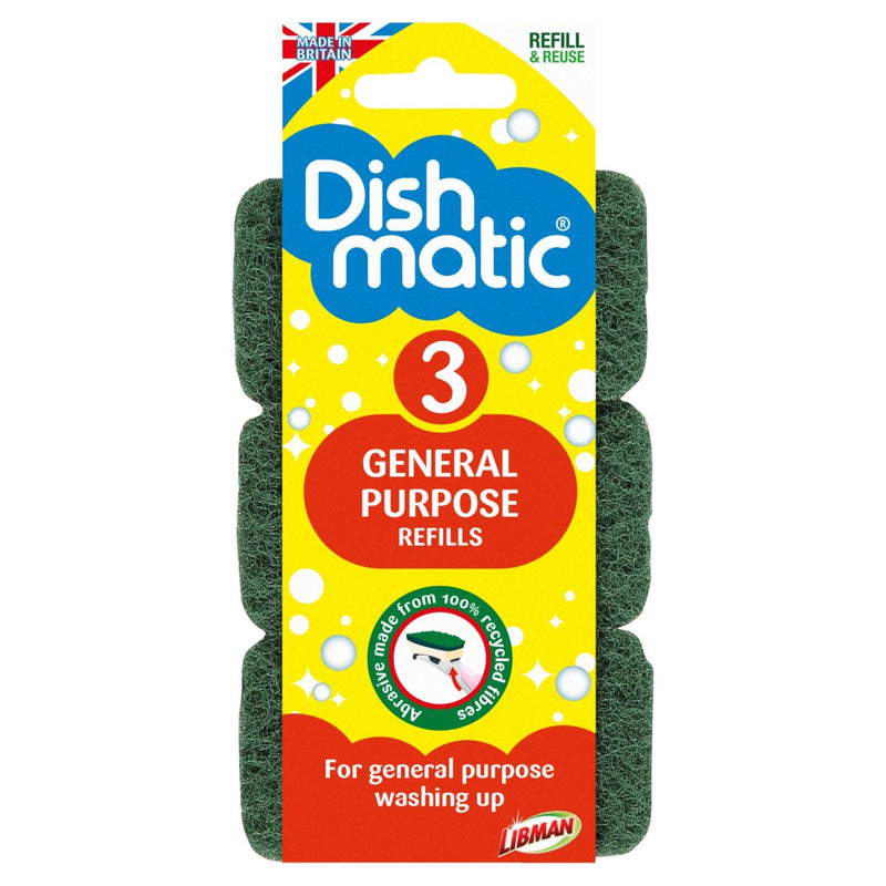 Dishmatic general purpose sponge refills 3 pack - British product