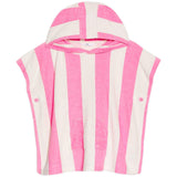 M&S Girls Pure Cotton Towelling Striped Poncho, 3-4 Years, Pink