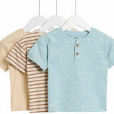 M&S Calm Surf Striped T-Shirt, 9-12 Months, Multi