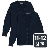 M&S 2PK COTTON CARDIGAN WITH STAYNEW 11-12Y