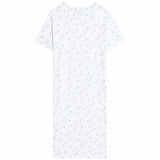 M&S Cotton Modal Long Printed Nightdress, Size XL, White Mix