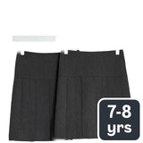 M&S 2Pk Pleated Skirt, 7-8 Years, Grey