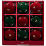 M&S Glitter Flocked Decorations, Red