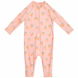 M&S Girls Peach Long Sleeve Swimsuit, 4-5 Years, Orange