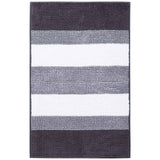 M&S Quick Dry Stripe Bobble Bath Mat Charcoal