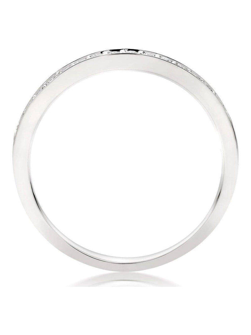 Beaverbrooks diamond half eternity ring in 9ct white gold - British product