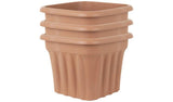 Wham plastic planter set of 3 in terracotta, 40cm square (British brand)