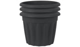 Wham 40cm round plastic planter set of 3 in slate (British brand)
