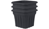 Wham Square Vista Plastic Planter Set of 3 Slate 40cm Plant Pot