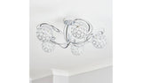 BHS Orchid Glass Flush Ceiling Light - Silver