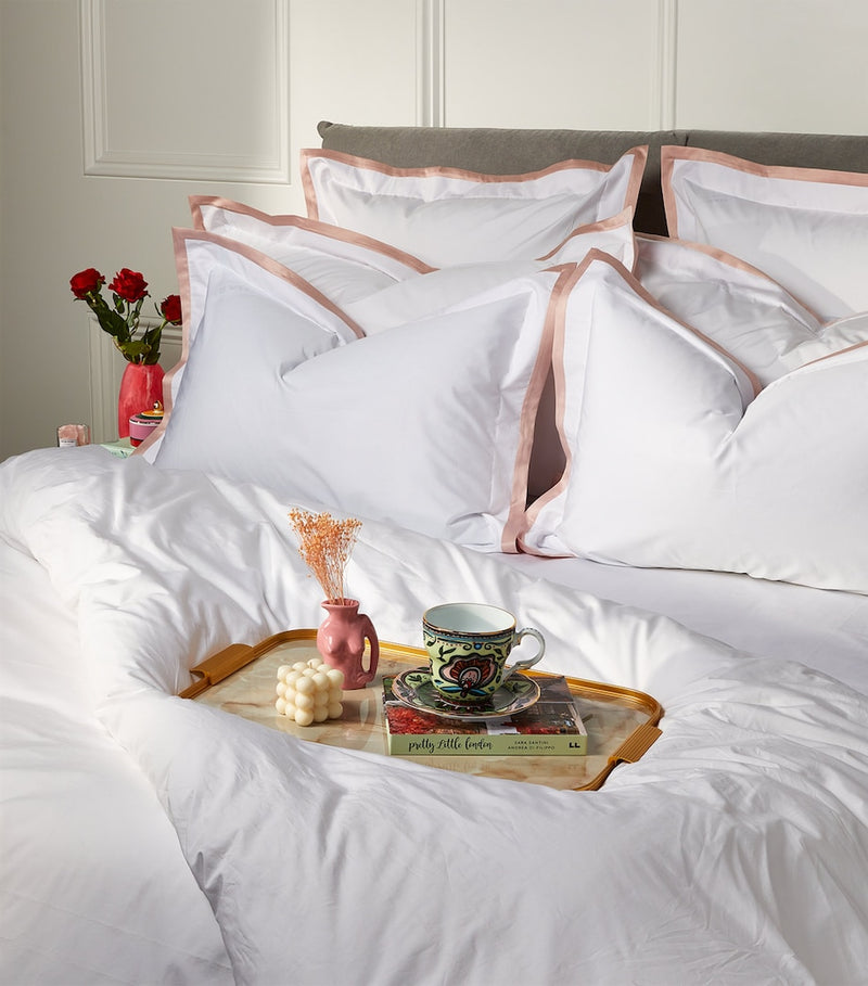Celso De Lemos Super King duvet cover with Egyptian cotton and contrasting borders - British product