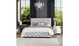 LLB Luna Velvet Ottoman Bed Frame - Silver - Double