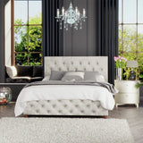 LLB Luna velvet ottoman bedframe pearl kingsize, UK version