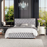 LLB Seren Velvet Ottoman Bedframe Silver Small Double, UK version