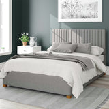 Aspire Grant Linen Double Ottoman Bedframe in Grey - British product