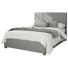Aspire Grant Linen Double Ottoman Bedframe in Grey - British product