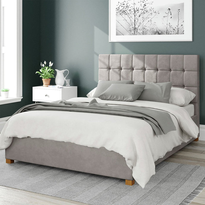 Aspire ottoman bed frame silver double - British product