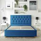 CL Boutique Velvet Kingsize Ottoman Bedframe - Navy