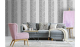 Superfresco Milan Stripe Silver Wallpaper 52cm x 10m Roll