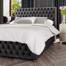 LLB Seren Velvet Ottoman Bedframe Black Superking, UK version