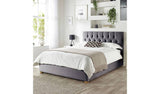 CL Boutique Velvet Ottoman Bedframe in Steel Kingsize - British product