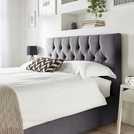 CL Boutique Velvet Ottoman Bedframe in Steel Kingsize - British product