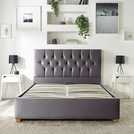 CL Boutique Velvet Ottoman Bedframe in Steel Kingsize - British product