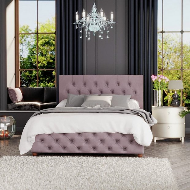 LLB Small Double Ottoman Bedframe in Blush, UK version