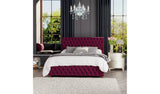 LLB Seren Velvet Superking Ottoman Bedframe - Berry Storage Bedframe