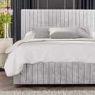 LLB Estella Velvet Kingsize Ottoman Bedframe Silver, UK version