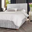 LLB Estella Velvet Double Ottoman Bedframe in Silver, UK version