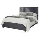 Aspire Grant Velvet Double Ottoman Bedframe in Steel - British product