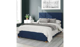 Aspire Grant Velvet Double Ottoman Bedframe in Navy