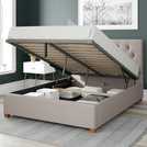 Aspire Olivier linen double ottoman bedframe in off white - British product