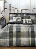 Dreams & Drapes Grey Connolly Check 100% Cotton Duvet Cover and Pillowcase Set