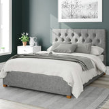 Aspire Olivier Twill Kingsize Ottoman Bedframe in grey - British product