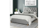 Aspire Olivier Linen Kingsize Ottoman Bedframe in Grey - British product