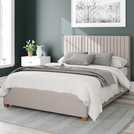 Aspire Grant Linen Double Ottoman Bedframe in Off White - British product