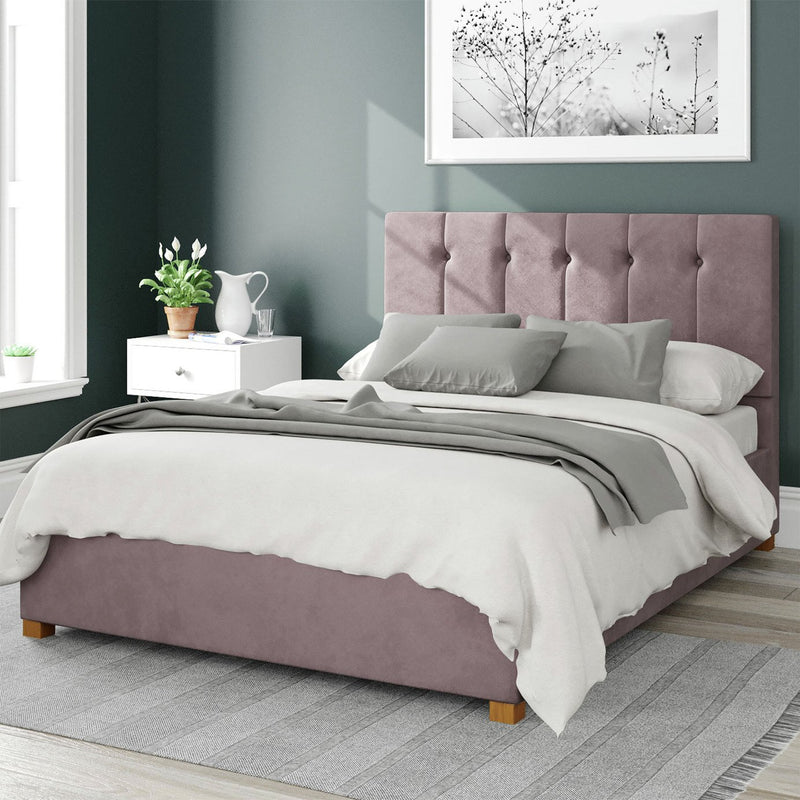 Aspire Hepburn Velvet Kingsize Ottoman Bedframe Blush - British product