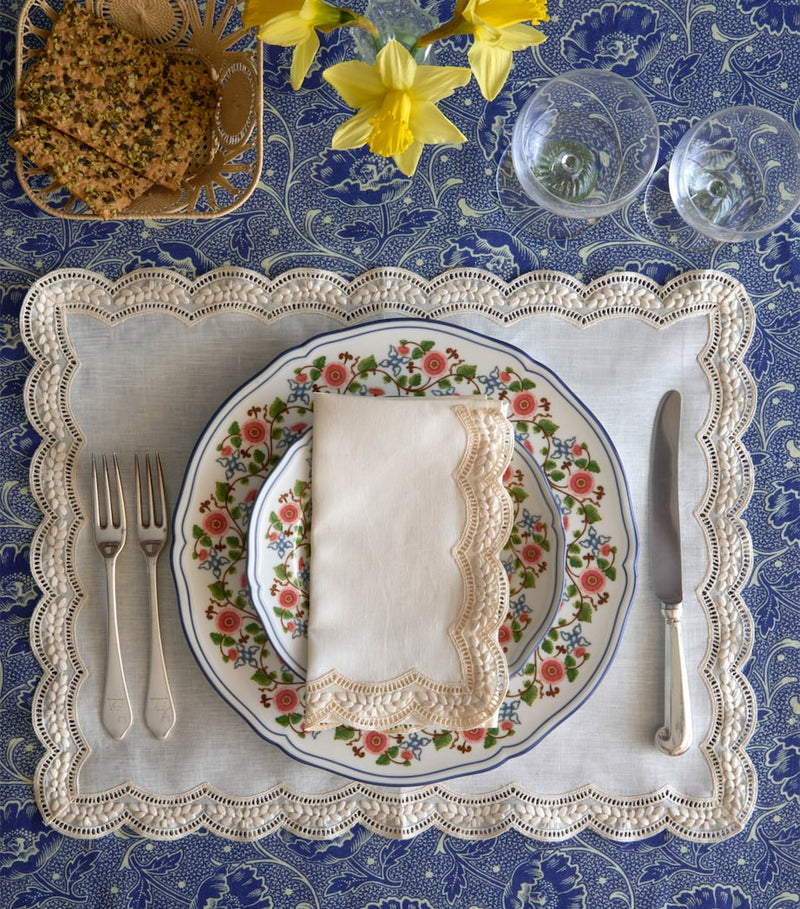 Cabana Magazine Linen Embroidered Emilia Placemat 50cm x 40cm - British product
