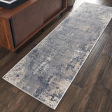 Faded Blue Rustic Texture Runner 66 x 236 cm