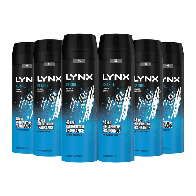 Lynx Ice Chill Body Spray 6 x 200ml