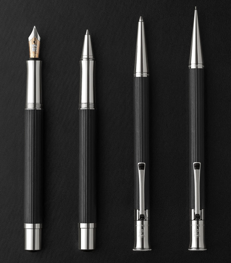 Graf von Faber-Castell ballpoint pen with wood and platinum-plated finish, UK version