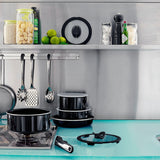Tefal removable cookware handle with bakelite and stainless steel, black (British brand)
