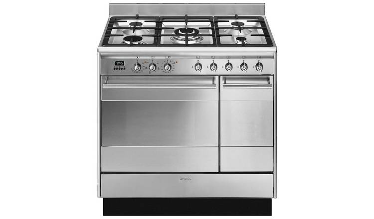 Smeg 90cm Dual Fuel Range Cooker Stainless Steel (British brand)