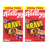 Kellogg's Krave Chocolate Hazelnut cereal 2 x 750g, UK version