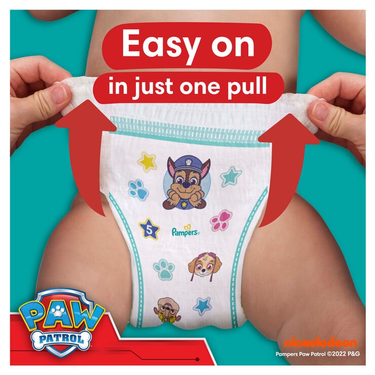 Pampers Baby Dry Nappy Pants Paw Patrol Size 5, imported from the UK